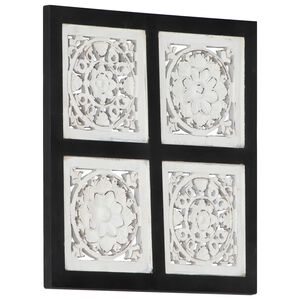 vidaXL Meno dekoras Juoda ir Balta 40 x 40 x 1,5 cm Dirbtinė mediena