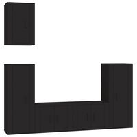 vidaXL Televizoriaus spintelių komplektas, 5 dalių, juodas, mediena
