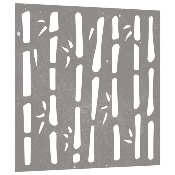 vidaXL Sodo sienos dekoracija, 55x55cm, corten plienas, bambukas