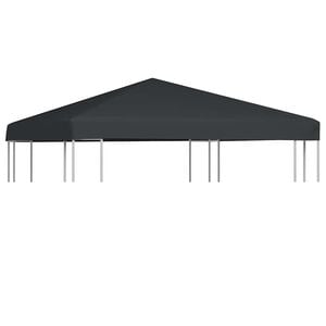 vidaXL Vir&scaron;utinis pavėsinės uždangalas, pilkas, 310 g/m&sup2;, 3x3m