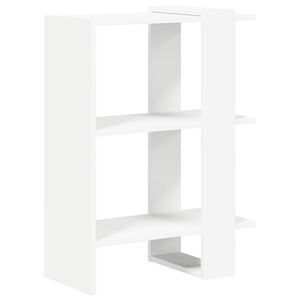 vidaXL Knygų lentyna 2 auk&scaron;tų 52 x 25 x 71,5 cm Apdirbta mediena Balta