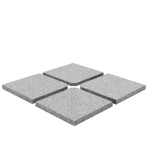 vidaXL Svoriai skėčiui, 4vnt., pilki, granitas, 100 kg, kvad. formos