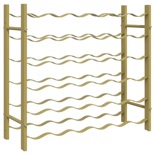 vidaXL Laikiklis vynui 36 buteliams, auksinės spalvos, metalas