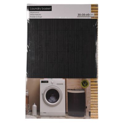 Bathroom Solutions Kampinis skalbinių krepšys, juodas, bambukas