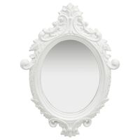 vidaXL Sieninis veidrodis, baltos spalvos, 56x76cm, rūmų stiliaus