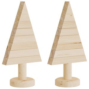 vidaXL Medinės Kalėdų eglutės, 2vnt., 30cm, pu&scaron;ies medienos masyvas