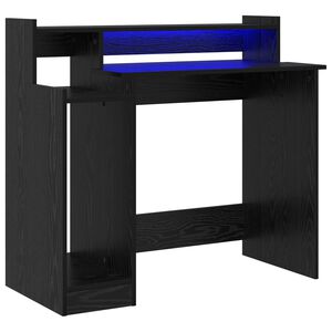 vidaXL Stalas Juodas ąžuolas 97 x 45 x 90 cm Apdirbta mediena