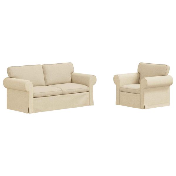 vidaXL Sofa 2 pcs Kreminė 175 x 82 x 80 cm audinys