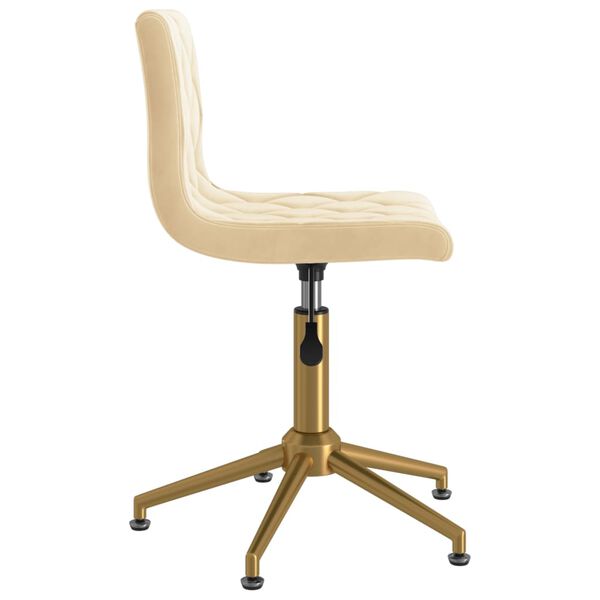 vidaXL Pasukamos valgomojo kėdės, 4vnt., kreminės spalvos, aksomas