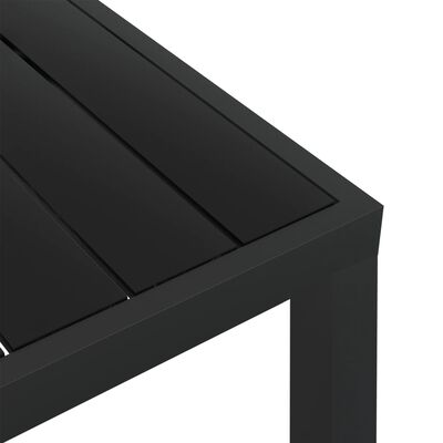 vidaXL Sodo stalas, juodas, 80x80x74cm, aliuminis ir WPC