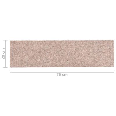 vidaXL Lipnūs laiptų kilimėliai, 15vnt., šviesiai rudi, 76x20cm