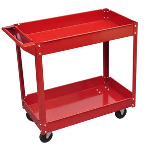 vidaXL Dirbtuvių įrankių vežimėlis, raudonos spalvos, 100kg