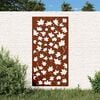 vidaXL Sodo sienos dekoracija, 105x55cm, corten plienas, klevo lapai