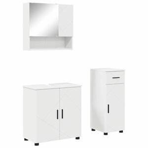 vidaXL Vonios baldų rinkinys 3 vnt. Balta 61 x 35 x 64 cm