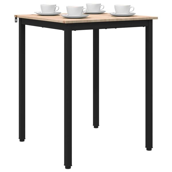 vidaXL Valgomojo stalas Natūrali 80 x 80 x 75 cm Kietos pušies mediena