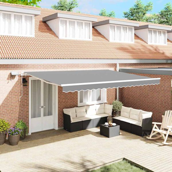 vidaXL Markizės rėmas Balta 500 &times; 300 cm Aliuminis