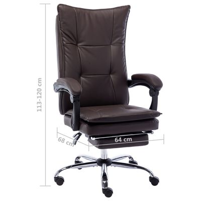 vidaXL Biuro kėdė, rudos spalvos, dirbtinė oda