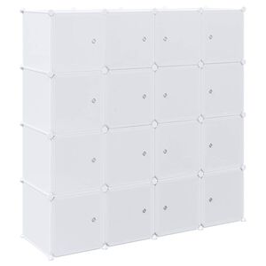 vidaXL Storage Cube Organizer su 16 kubelių ir pakabinamų strypų PP