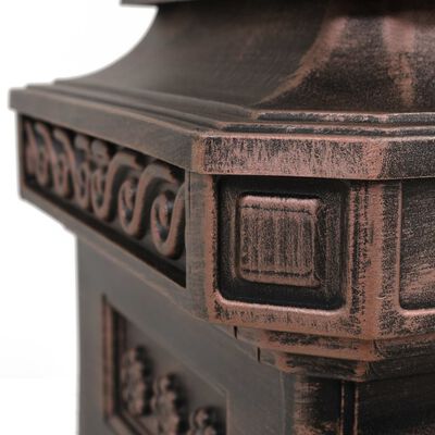 vidaXL Pašto dėžutė, kolonos pavid., aliuminis, nerūd., bronzinės sp.