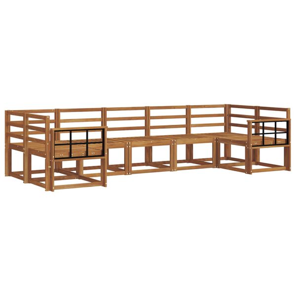 vidaXL Lauko sofos komplektas 7 pcs Natūrali Kietos akacijos mediena