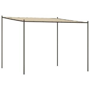 vidaXL Pavėsinė, smėlio spalvos, 3x3m, audinys ir plienas, 180g/m&sup2;