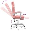 vidaXL Atlošiama masažinė biuro kėdė, rožinės spalvos, dirbtinė oda