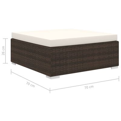 vidaXL Sodo baldų komplektas su pagalvėlėmis, 4d., rudas, poliratanas