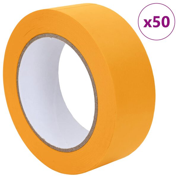 vidaXL Dažytojo maskavimo juostos 50 pcs Geltona 38mm x 50m Popierius