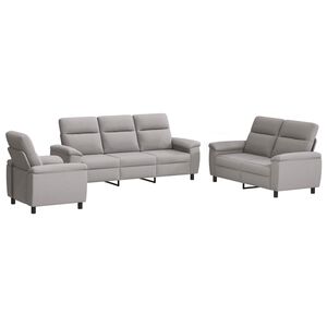 vidaXL Sofos komplektas 3 pcs Debesų pilka Audinys