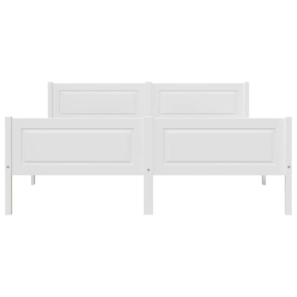 vidaXL Lovos rėmas, baltas, 160x200cm, pušies medienos masyvas