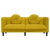 vidaXL Dvivietė sofa su pagalvėlėmis, geltonos spalvos, aksomas