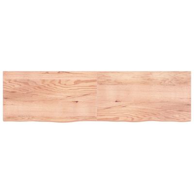 vidaXL Stalviršis, šviesiai rudas, 220x60x(2-4) cm, medienos masyvas