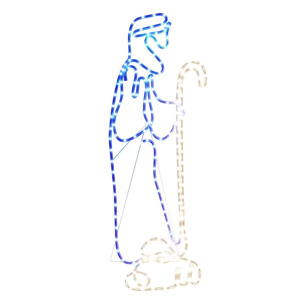 vidaXL Kalėdinė dekoracija piemuo ir avis su 168 LED, 102,5x35cm