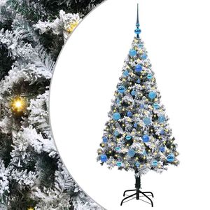vidaXL Dirbtinė Kalėdų eglutė Balta 150 cm PVC ir Plienas ir Plastikas