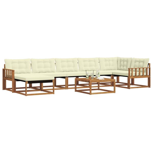 vidaXL Lauko sofos komplektas 22 pcs Natūralus ir grietinėlė