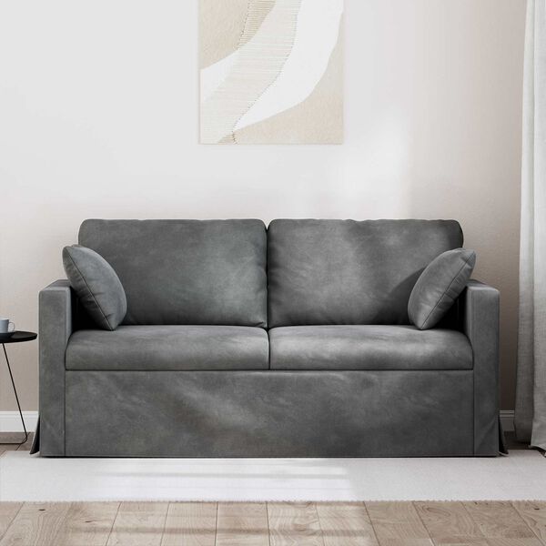 vidaXL Sofa Tamsiai pilka 158 x 78 x 80 cm Aksomas