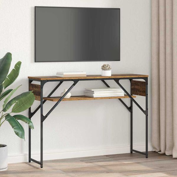 vidaXL KonsolinisStaliukas Senovinis medis 105x30x75cm