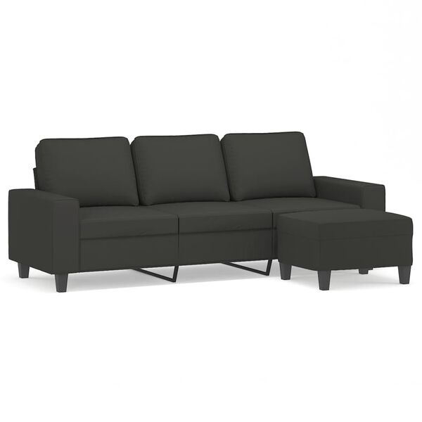 vidaXL Trivietė sofa su pakoja, tamsiai pilka, 180cm, audinys