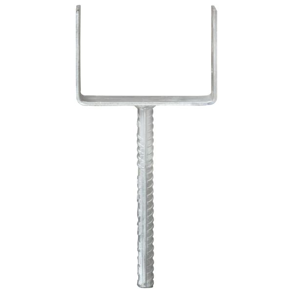 vidaXL Tvoros stulpai, 6vnt., sidabrinės spalvos, 12x6x30cm, plienas