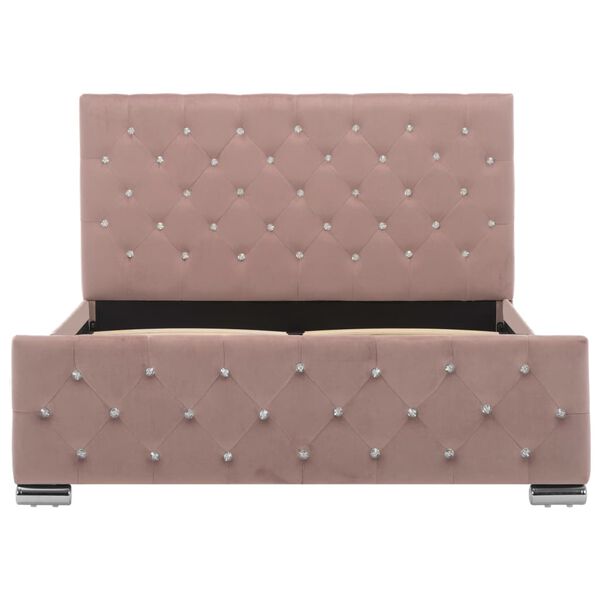 vidaXL Lovos rėmas, rožinės spalvos, 120x200cm, aksomas