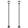 vidaXL Lamp Post Set with LED Bulb 2 vnt. Juoda 16 x 16 x 156 cm