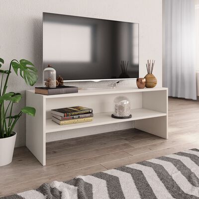 vidaXL Televizoriaus spintelė, balta, 100x40x40cm, apdirbta mediena