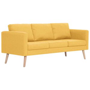 vidaXL Trivietė sofa, geltona, audinys