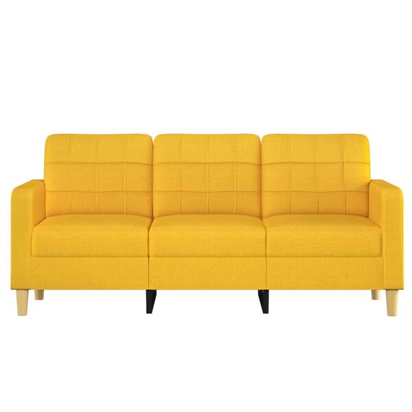 vidaXL Trivietė sofa, &scaron;viesiai geltonos spalvos, 180cm, audinys