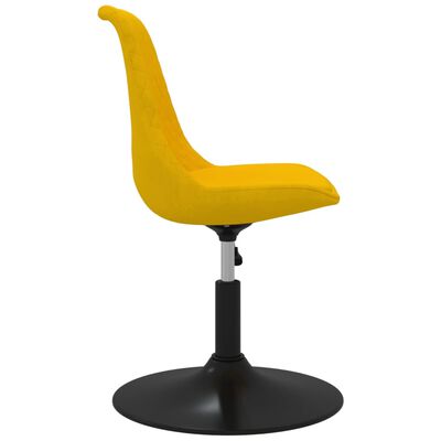 vidaXL Pasukamos valgomojo kėdės, 4vnt., geltonos spalvos, aksomas