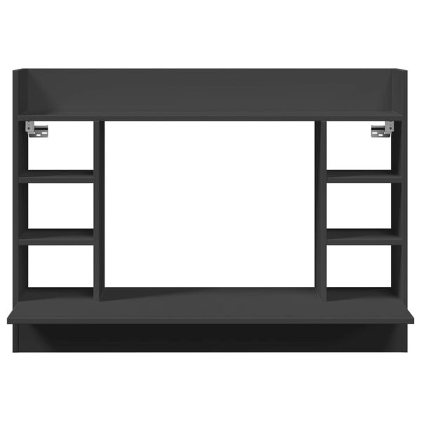 vidaXL Sieninis rašomasis stalas, juodas, 105x48x75cm, mediena