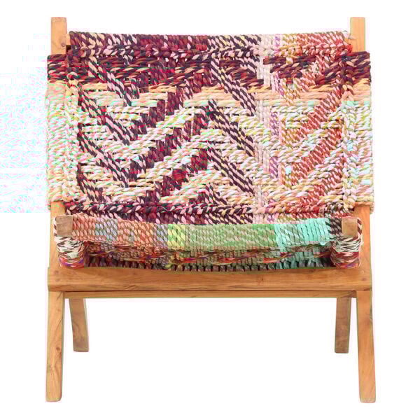 vidaXL Sulankstoma kėdė, įvairių spalvų, chindi audinys