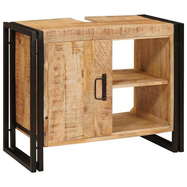 vidaXL Praustuvo spintelė Ruda 71 x 33 x 58 cm Kietas mango medis