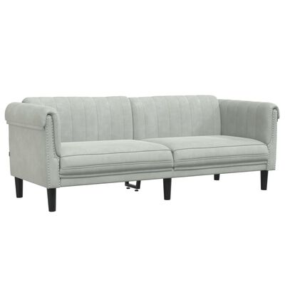 vidaXL Trivietė sofa, šviesiai pilkos spalvos, aksomas