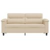 vidaXL Dvivietė sofa, kreminės spalvos, 140cm, mikropluo&scaron;to audinys